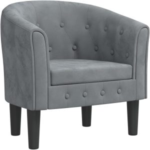 vidaXL Chaise Cabriolet Velours Gris Foncé