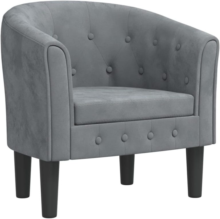 vidaXL Chaise Cabriolet Gris foncé Velours